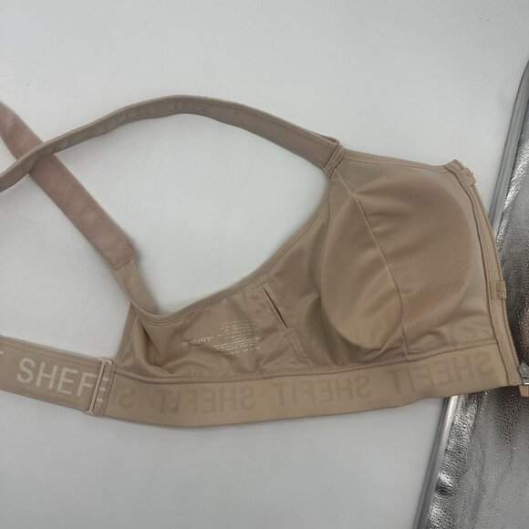 SHEFIT Ultimate Sports Bra High Impact Size 4Luxe / 4X Sandstorm Beige Front Zip - Picture 7 of 8